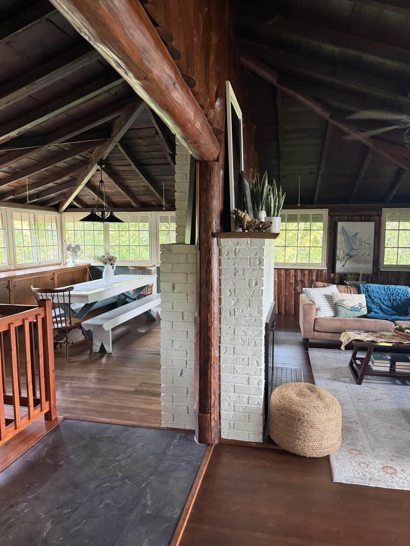 Dining and fireplace area